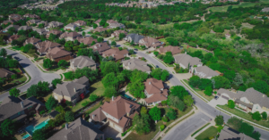 Aerial photo of residential neighborhood in Austin, TX